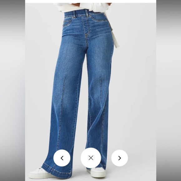 SPANX SEAMED FRONT WIDE LEG JEANS- VINTAGE INDIGO Medium NWT